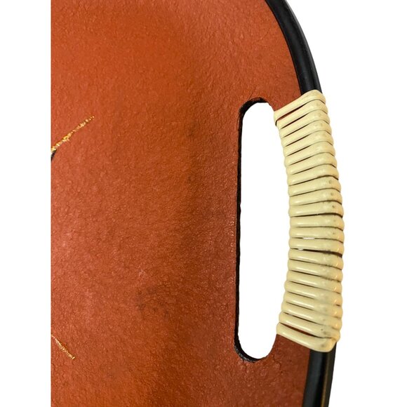 Pair Of Vintage Swordfish Serving Trays With Wrapped Handles 18 x 11" - Picture 3 of 6